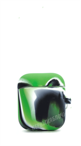 Защитный чехол для AirPods, плотный силиконовый, абстракция пятна зеленая