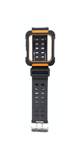 Ремешок с чехлом COTEetCl для Watch 44mm, противоударный, черно-оранжевый