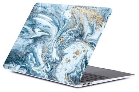Чехол для MacBook Pro Retina 13' Gurdini (2016-2019, Touchbar), пластиковый, мрамор голубой