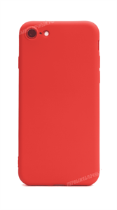 Чехол для iPhone 7/8/SE 2020 силиконовый с мягкой микрофиброй внутри, тонкий Brau, красный