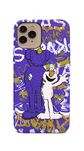 Чехол для iPhone 12 Pro Max силиконовый, Luxo, принты, Kaws XX, фиолетовый