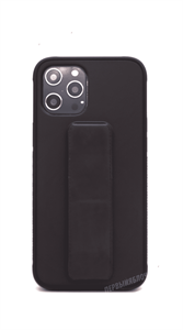 Чехол для iPhone 12 Pro Max, силиконовый с подставкой, черный