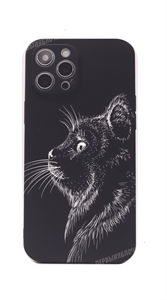 4665299806643 Чехол для iPhone 12 Pro Max силиконовый, Luxo, принты, Черный Кот