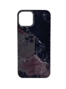 Чехол для iPhone 13 Pro Max ARU, силиконовый, мрамор, черный