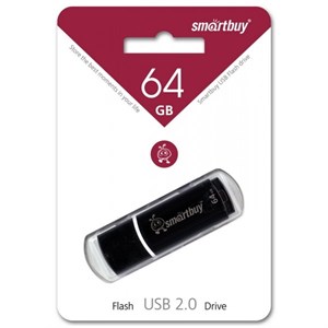 Флеш-накопитель USB 64GB SmartBuy, crown, черный