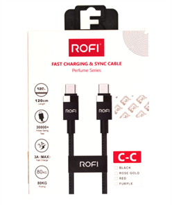 Кабель USB-C to USB-C ROFI Perfume series (1.2M), черный