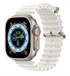 Умные часы Watch Ultra 49mm Titanium Case with White Ocean Band, Белый (MQFY3)