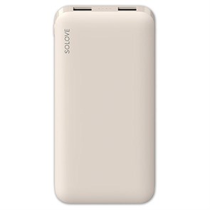 Внешний аккумулятор Xiaomi SOLOVE 10000 mAh/USB-C, с чехлом, бежевый