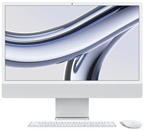 Моноблок iMac 24" Retina 4,5K, M3 (8C CPU, 8C GPU, 2023), 8 ГБ, 256 ГБ SSD, серебристый (MQR93)