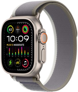 Умные часы Watch Ultra 2 49mm Titanium Case with Green/Gray Trail Loop (MRF33)
