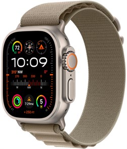 Умные часы Watch Ultra 2 49mm Titanium Case with Olive Alpine Loop (MREY3)