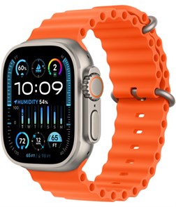 Умные часы Watch Ultra 2 49mm Titanium Case with Orange Ocean Band (MREH3)