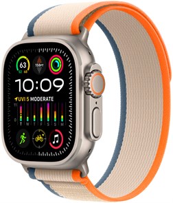Умные часы Watch Ultra 2 49mm Titanium Case with Orange/Beige Trail Loop (MRF13)