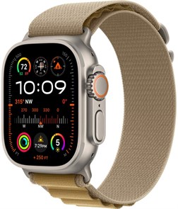 Умные часы Watch Ultra 2 (2024) 49mm Natural Titanium Case with Tan Alpine Loop