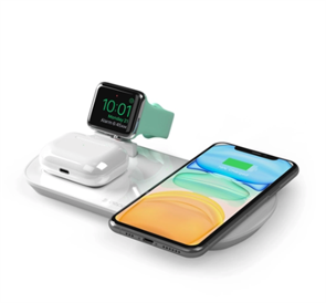 Беспроводная зарядная станция 3 в 1 iPhone+Watch+Airpods, 17,5W, Deppa, белый 24010(1)