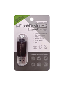 Флеш-накопитель iFlash для iPhone USB to Lightning 128gb 4665299807409