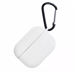 Чехол для AirPods 3 iNeez силиконовый с карабином, белый 4665299807585