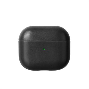 Чехол для AirPods 3 кожаный, черный 4665299807587