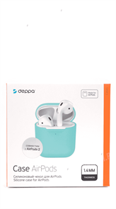 Защитный чехол для AirPods, силиконовый Deppa, мятный 470002