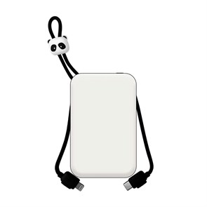 Внешний аккумулятор Xiaomi SOLOVE W16 10000mAh, со встроенными кабелями Type-C и Lightning, белый 4665299809177
