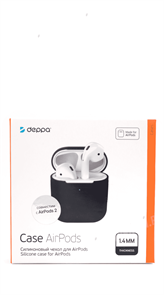 Защитный чехол для AirPods, силиконовый Deppa, черный 47005