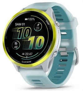 Умные часы Garmin Forerunner 570 47mm Amp Yellow Aluminum With Translucent Whitestone/Turquoise Band 010-02971-01