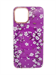 Чехол для iPhone 12/12 Pro силиконовый с белыми цветочками, фиолетовый - фото 20465