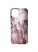 Чехол для iPhone 13 ARU, силиконовый, мрамор, розовый с белым - фото 22748