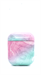 Защитный чехол для AirPods, пластиковый, мрамор объёмный с кольцом, розово-голубой - фото 73953