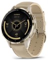 Умные часы Garmin Venu 3s Soft Gold Stainless Steel Bezel with French Gray Case and Leather Band 010-02785-55 - фото 81878